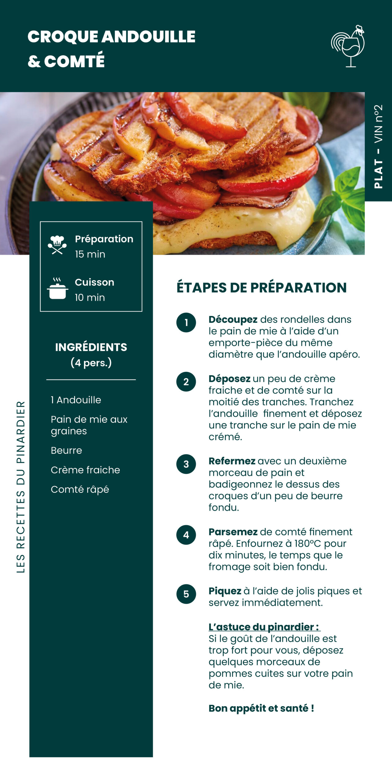 Recette - Croque Andouille & Comté