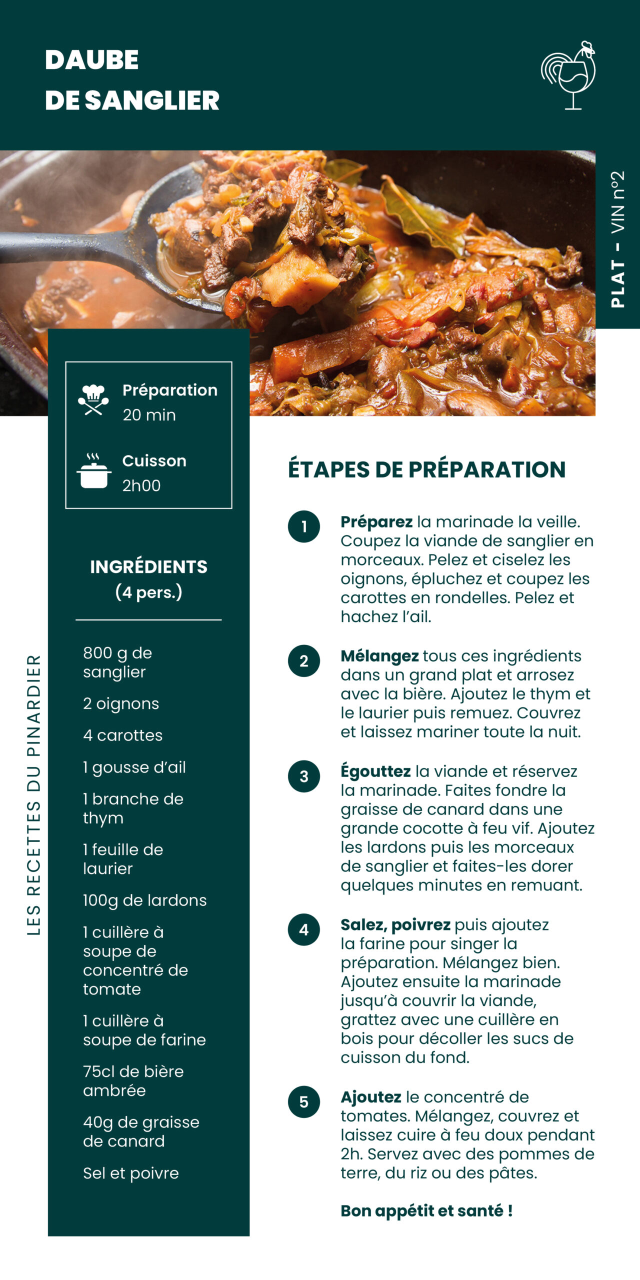 Recette - Daube de sanglier